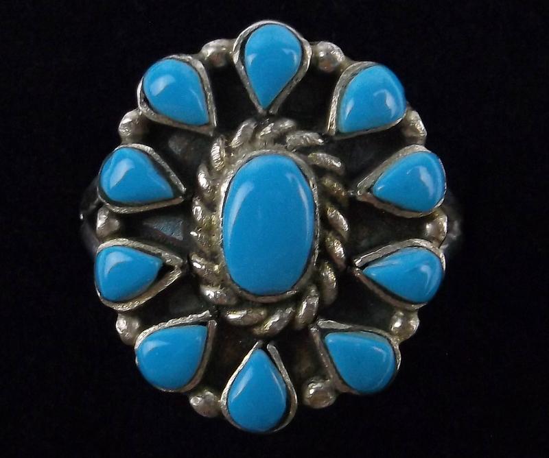 Navajo Sterling Sleeping Beauty Turquoise Ring 8 (1 of 2)