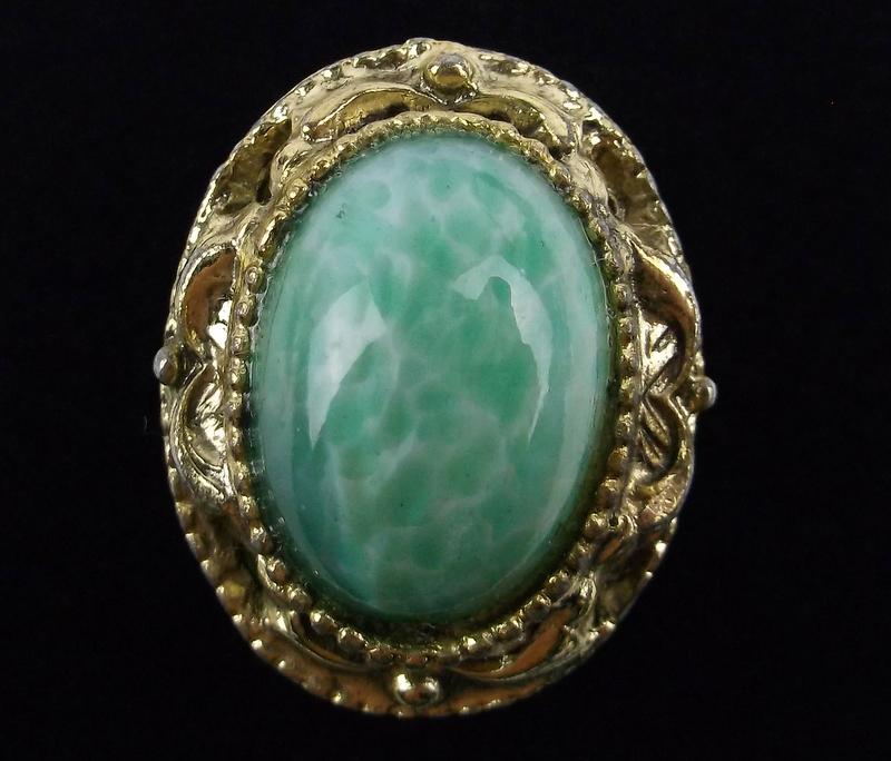 Mint Vintage 1950s Whiting Davis Cabochon Ring 6-9 (1 of 4)