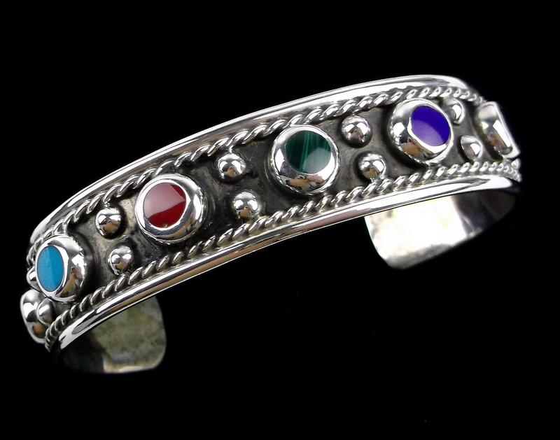 Mint Vint Taxco Sterling Silver Turquoise Cuff Bracelet (1 of 7)