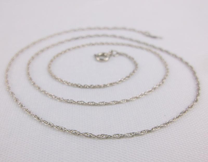 Mint Vintage 1960s Sterling Chain Necklace 18.5" (1 of 1)