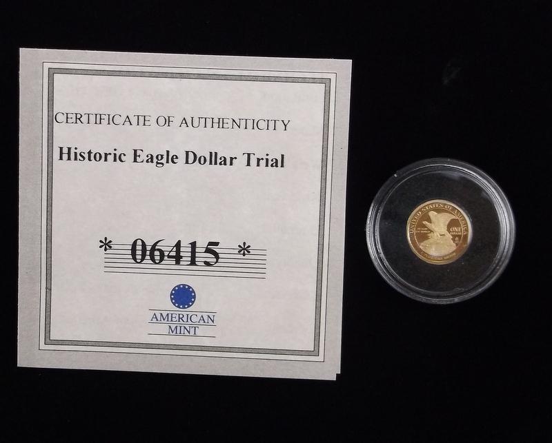 New 14kt Gold Double Eagle Coin: A Solid 14kt Gold Coin in new condition