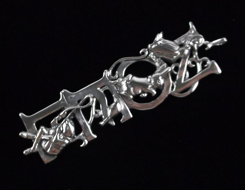 Mint Heavy Vintage Sterling Silver Fairytale Pendant NOEL (1 of 3)