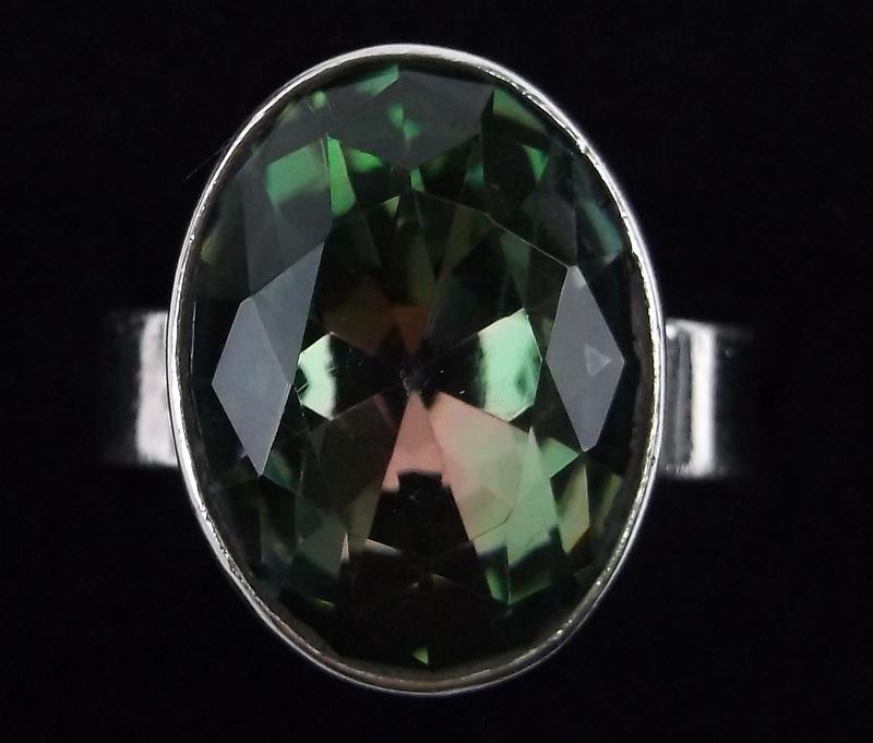 New Thick Sterling Silver Rainbow Topaz Ring 6 (1 of 2)