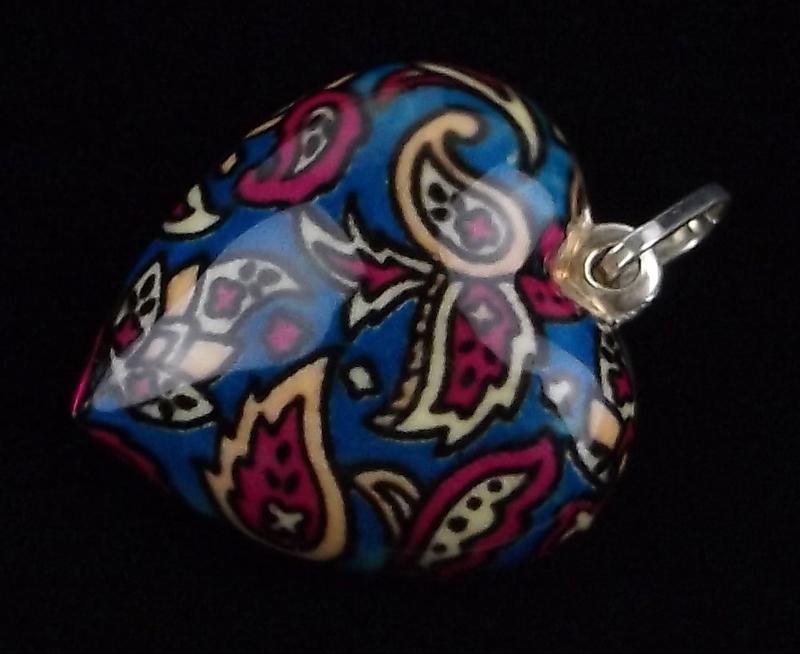 Mint Vintage Enameled Sterling Silver Heart Pendant: Guaranteed Solid 925 Sterling Silver, in Excellent Condition