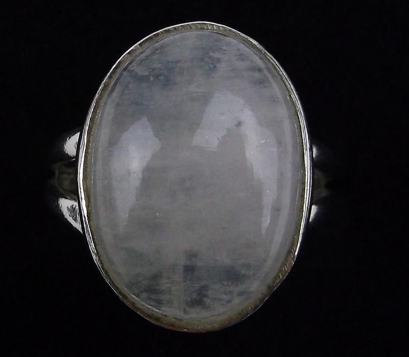 New Thick Sterling Silver Moonstone Ring Size 5.5 (1 of 2)