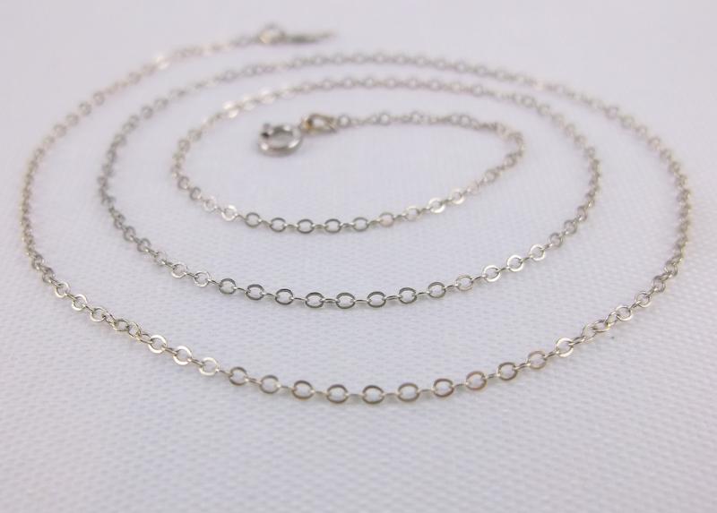Stunning Vintage 14kt White Gold Chain Necklace 16" (1 of 2)