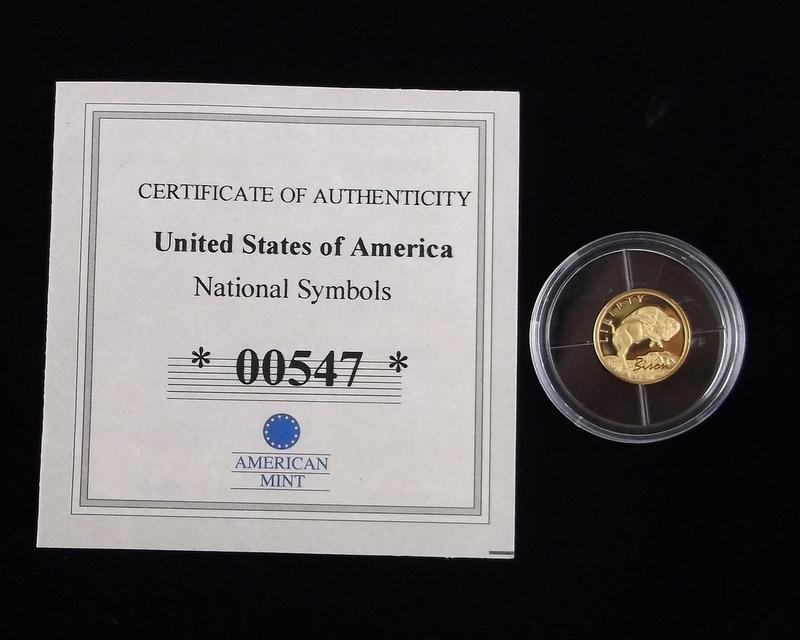 New 14kt Gold Buffalo Bison Coin (1 of 2)
