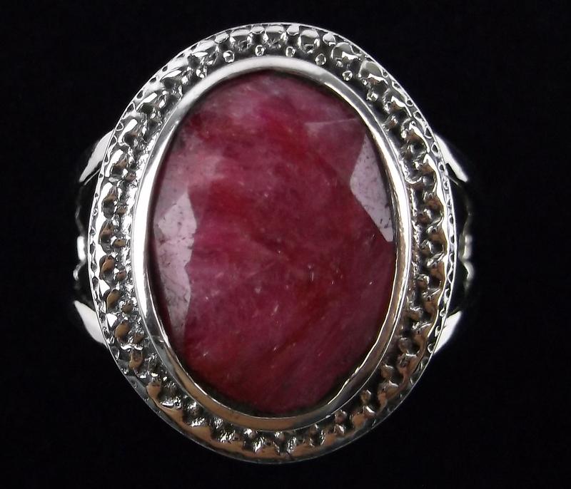 New Thick Heavy Bali Sterling Silver 8ct Ruby Ring 8 (1 of 2)
