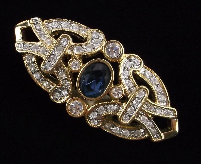 Mint Vintage Enameled Rhinestone Brooch (1 of 2)