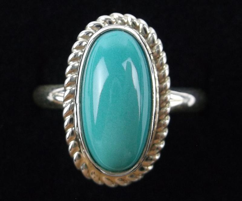 Navajo Shirley Henry Sterling Sky Blu Turquoise Ring 8.5 (1 of 2)