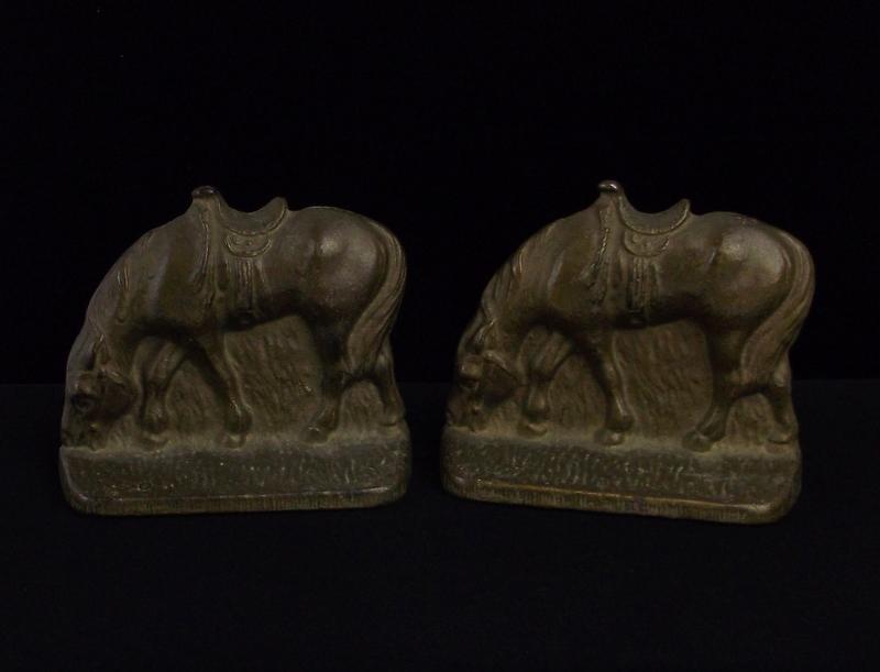 Vintage 1950s AC Co Brass Horse Bookends Gorgeous: excellent condition