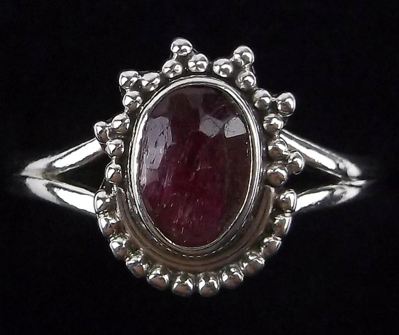 New Bali Sterling Silver Ruby Ring Size 6.5 (1 of 2)