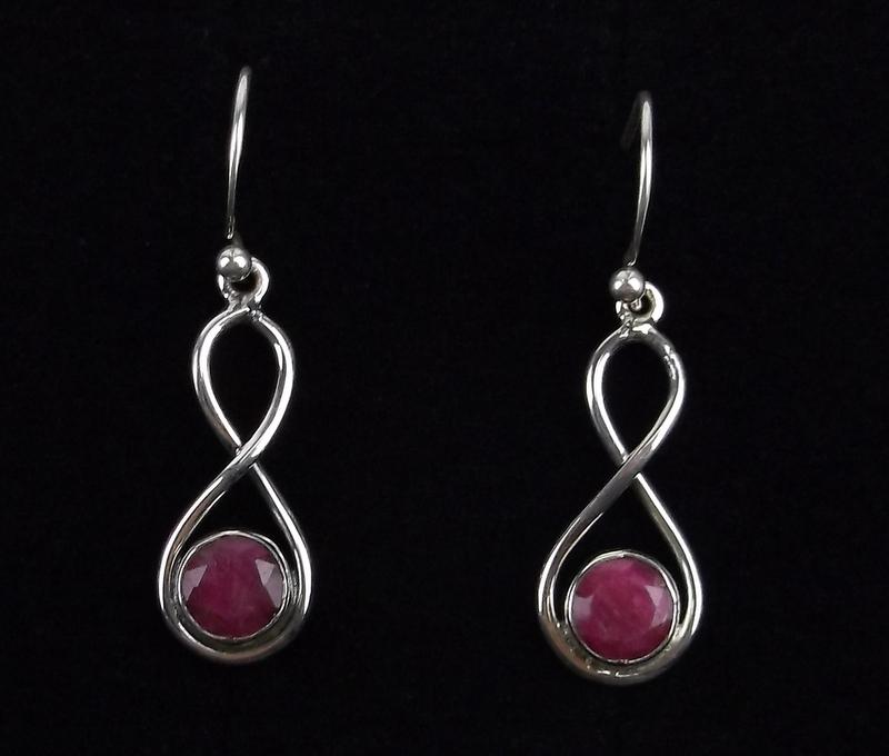 New Sterling Silver 2cttw Ruby Drop Earrings (1 of 2)
