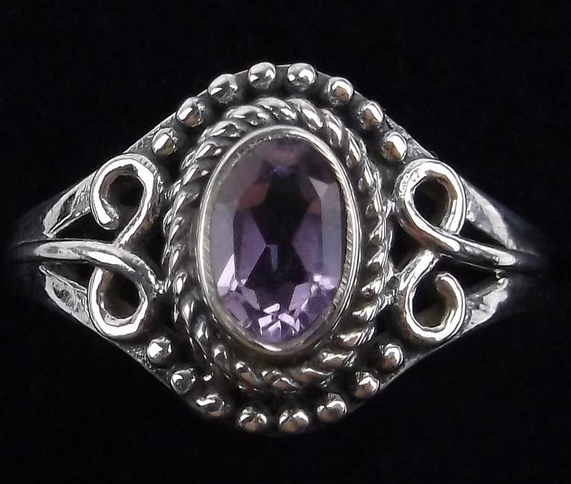 New Bali Sterling Silver Amethyst Ring Size 7 (1 of 2)