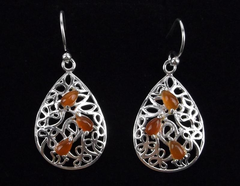 New Sterling Silver Amber Drop Earrings (1 of 2)
