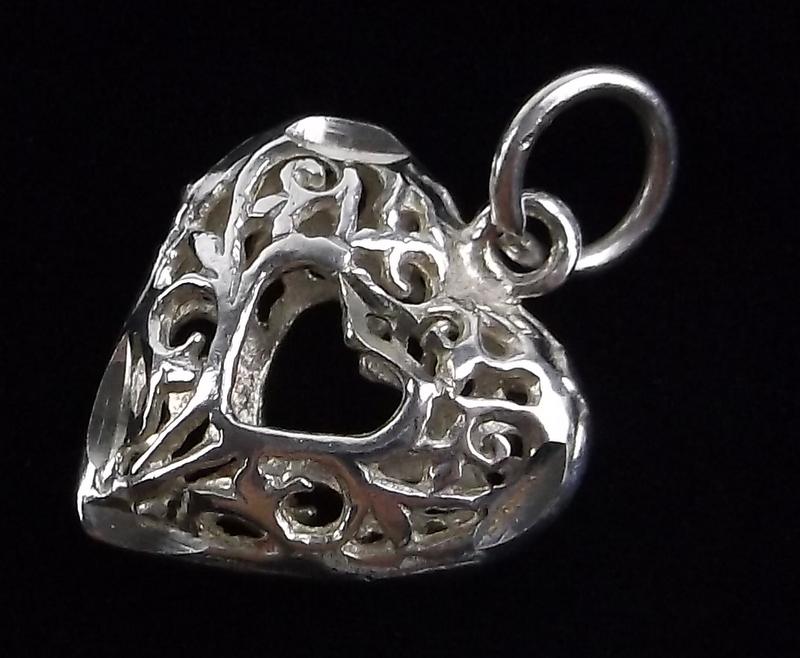 Mint Vintage Sterling Silver Heart Pendant: Guaranteed Solid 925 Sterling Silver, in Excellent Condition