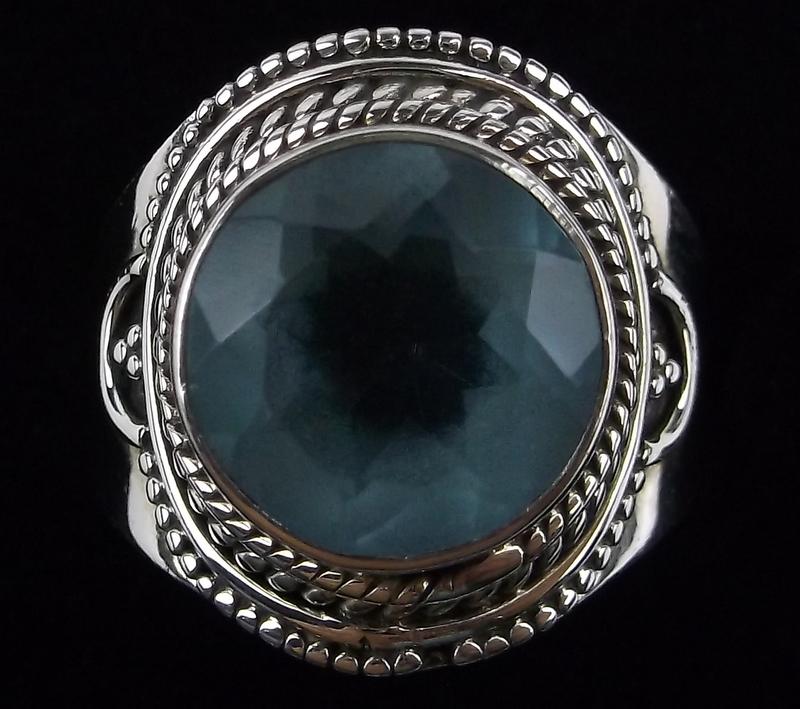 New Bali Sterling Silver Blue Stone Ring Size 8 (1 of 2)