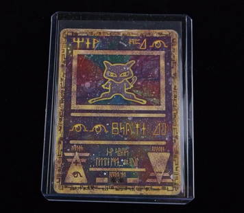 Vintage 2000 Pokemon Ancient Egyptian Mew Holo Card: A Vintage Pokemon Original Card in Top Loader and penny sleeve