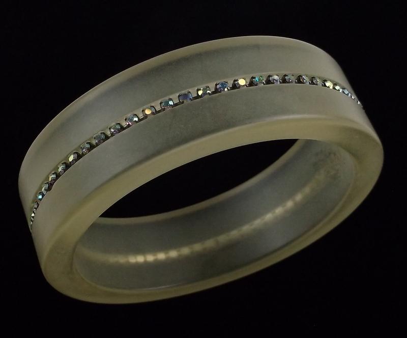 Mint Vintage 1950s Lucite Rhinestone Bangle Bracelet (1 of 3)