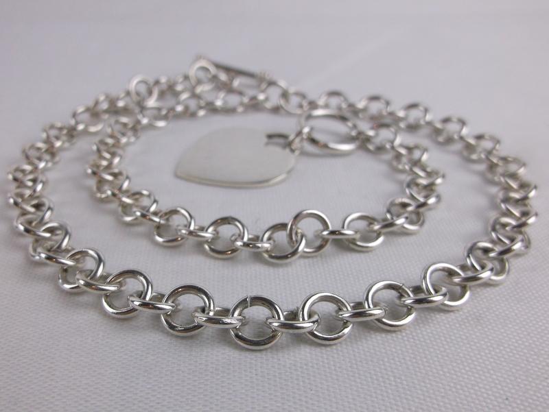 Mint Vintage Heavy Sterling Silver Chain Necklace 17" (1 of 2)