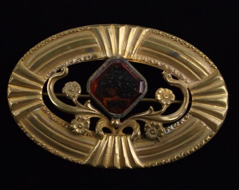 Stunning Vint 1910s Art Nouveau Rhinestone Brooch (1 of 5)