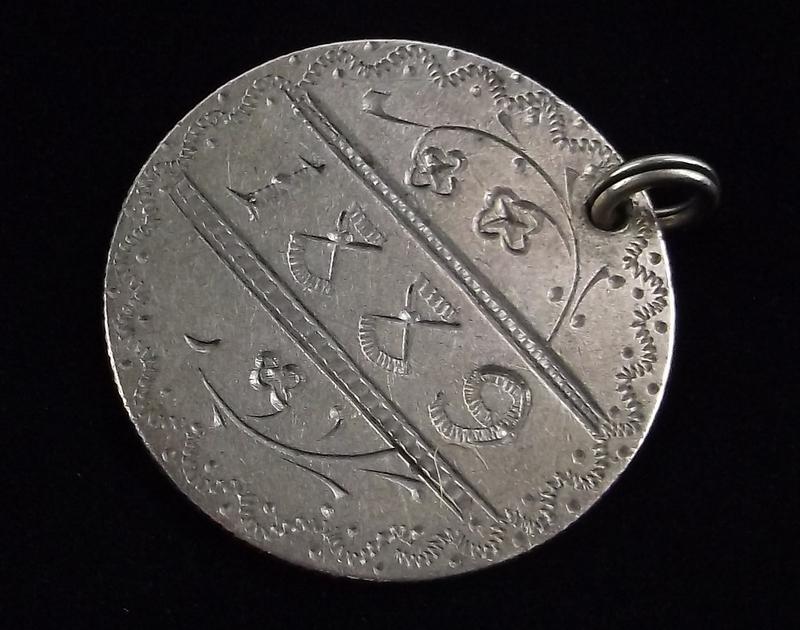 Vintage 1889 900 Silver Coin Pendant Victorian: excellent condition