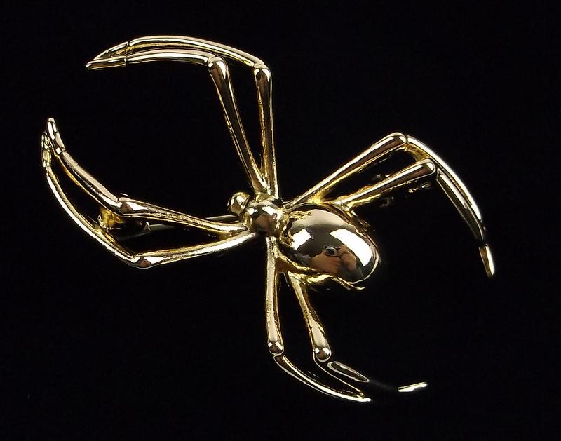 Mint Enameled Spider Brooch (1 of 2)