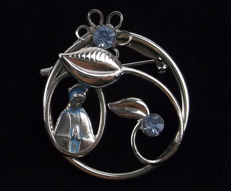 Mint Vintage 1960s Rhinestone Catholic Mary Brooch: Mint Condition, In Like New Condition, Perfect