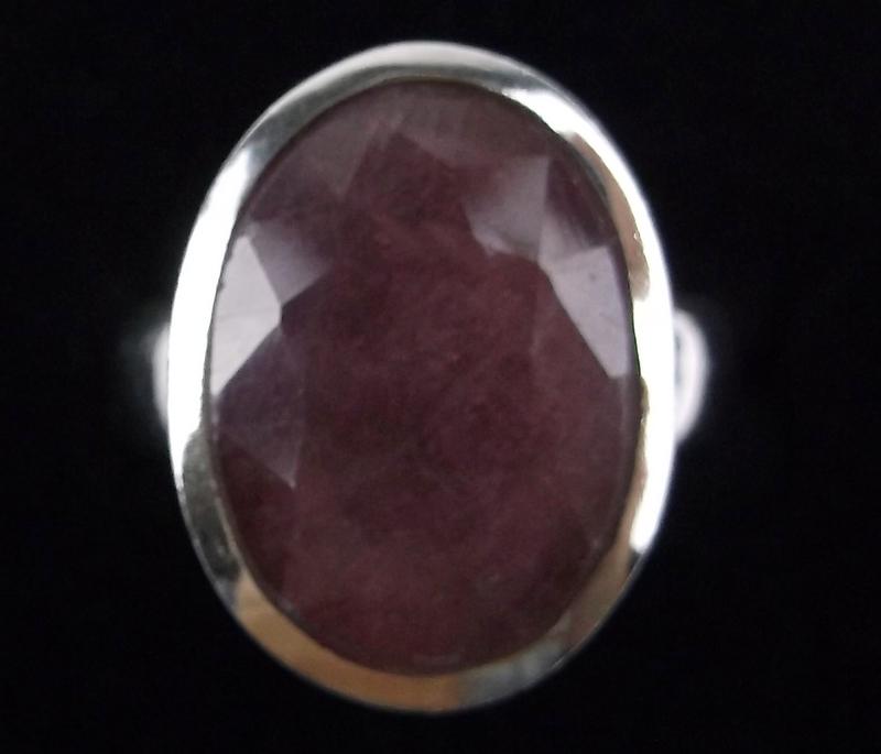 New Thick Heavy Sterling Silver 8ct Ruby Ring 6 (1 of 2)