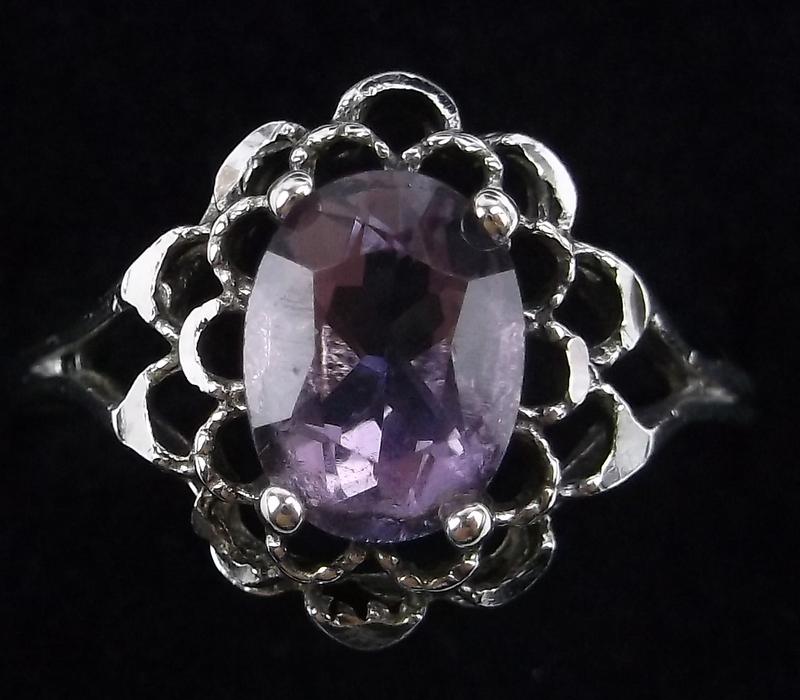 Mint Vintage Sterling Silver 1.5ct Amethyst Ring 8 (1 of 3)