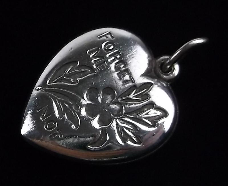 Mint Vintage 1940s Wartime Sterling Heart Pendant: Guaranteed Solid 925 Sterling Silver, in Excellent Condition