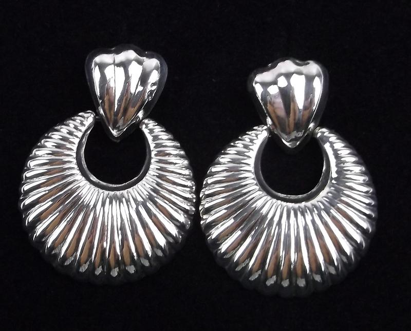 Mint Vintage Sterling Silver Door Knocker Earrings (1 of 3)