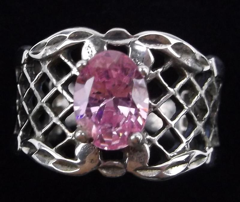 Stunning Vint Sterling Silver Pink Tourmaline Ring 8 (1 of 2)