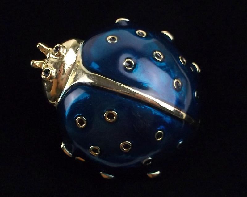 Mint Vintage Enameled Ladybug Brooch (1 of 3)