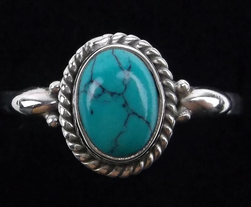 New Bali Sterling Silver Turquoise Ring Size 9.5 (1 of 2)