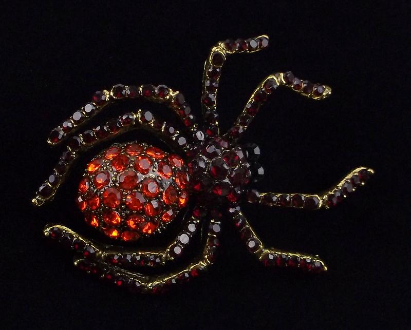 Mint Enameled Rhinestone Spider Brooch: Mint Condition, In Like New Condition, Perfect