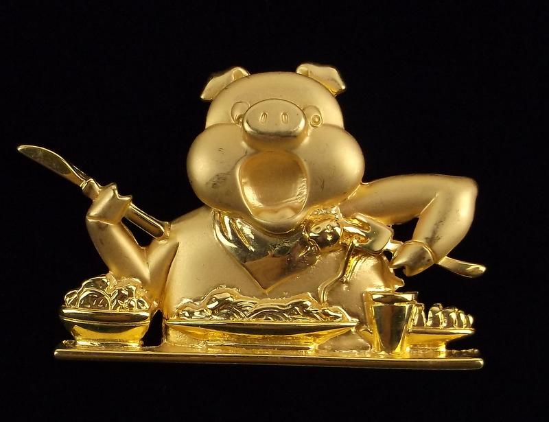 Mint Vintage Enameled Pig Brooch: Mint Condition, In Like New Condition, Perfect