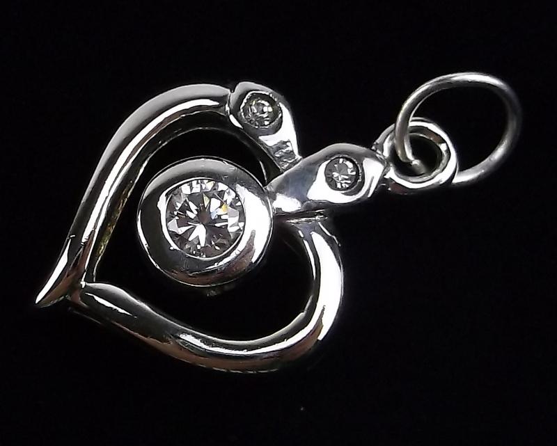 Mint Vintage Unusual Sterling Silver Heart Pendant: Guaranteed Solid 925 Sterling Silver, in Excellent Condition