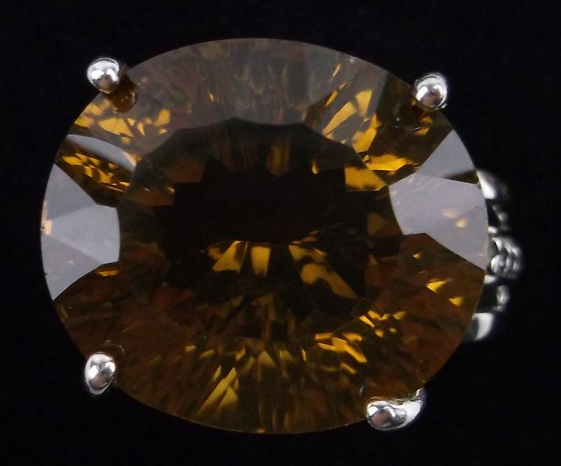 Big Mint Sterling Silver 15ct Citrine Ring Size 7 (1 of 4)