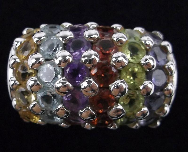 Mint Vint Thick Heavy Sterling Silver Gemstone Ring 7 (1 of 3)
