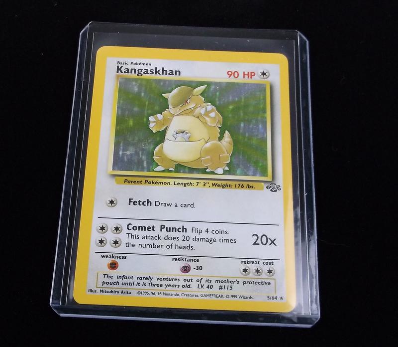 Vintage 1999 Pokemon Kangaskhan Rare Holo Card: A Vintage Pokemon Original Card in Top Loader and penny sleeve