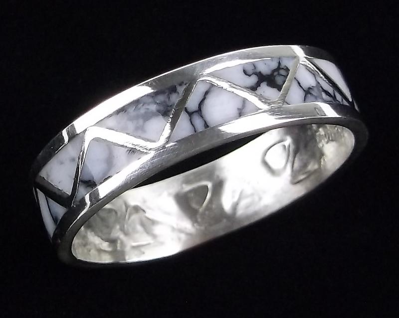 Navajo Rodger Morgan Sterling White Buffalo Ring 10 (1 of 3)