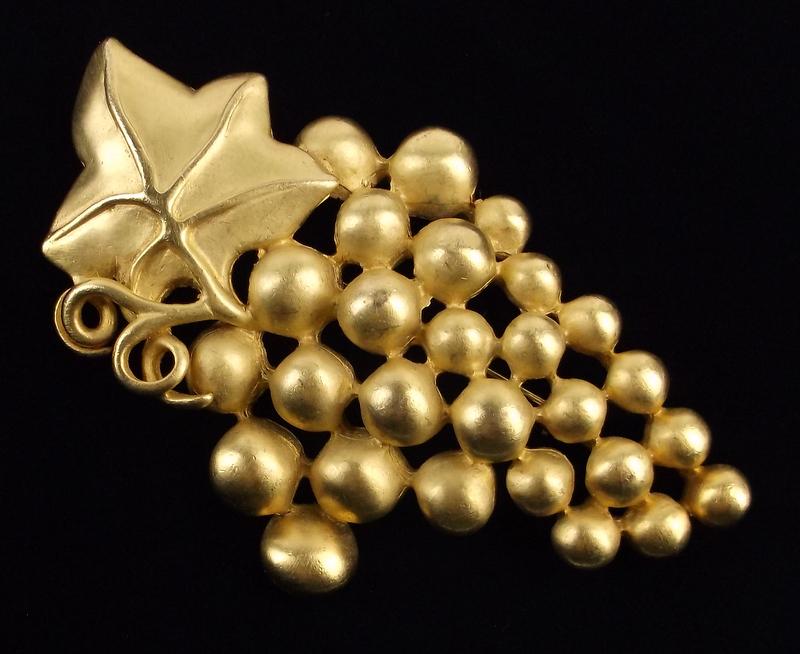 Big Mint Givenchy Designer Grape Cluster Brooch (1 of 4)
