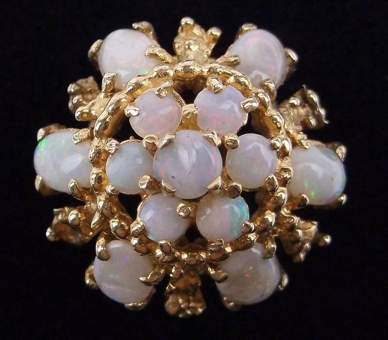 Mint Vintage 14kt Gold Opal Ring 7 Thick Heavy 7.32g (1 of 7)