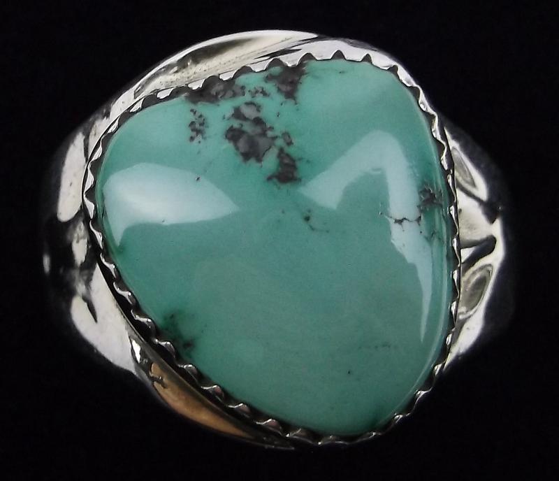 Navajo Annie Lincoln Sterling Silver Turquoise Ring 8.5 (1 of 2)