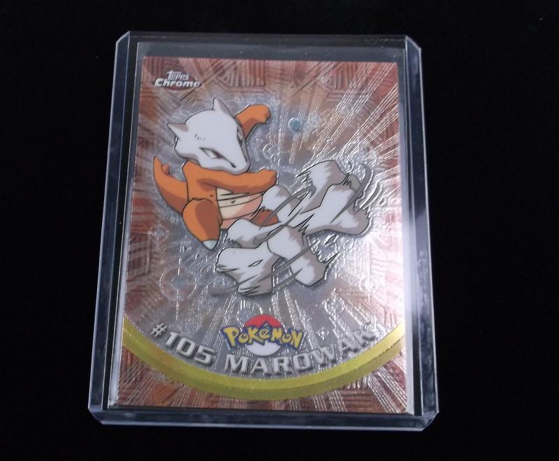 Vintage 1998 Pokemon Topps Chrome Marowak Card: A Vintage Pokemon Original Card in Top Loader and penny sleeve
