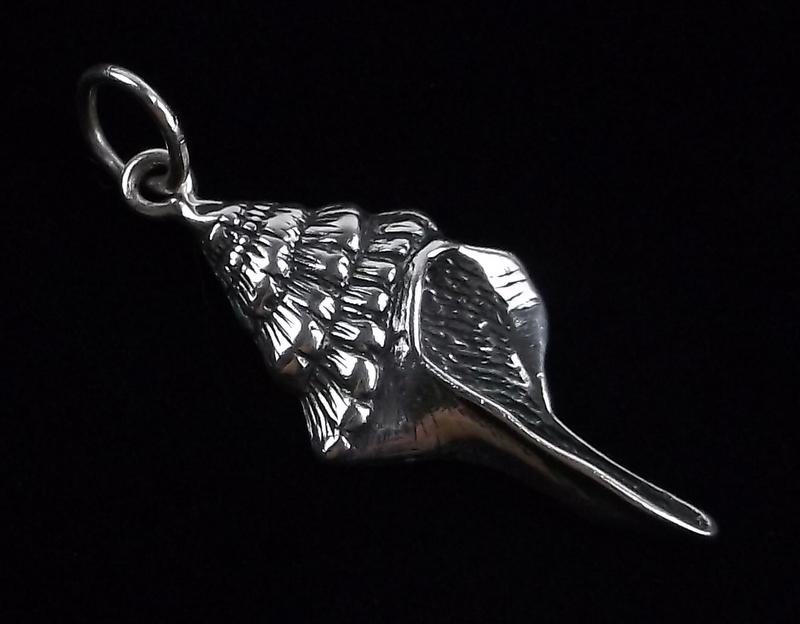 Mint Vintage Sterling Silver Seashell Pendant: Guaranteed Solid 925 Sterling Silver, in Excellent Condition