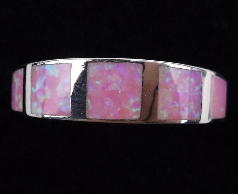 Mint Vintage Thick Sterling Silver Opal Ring 8 (1 of 3)