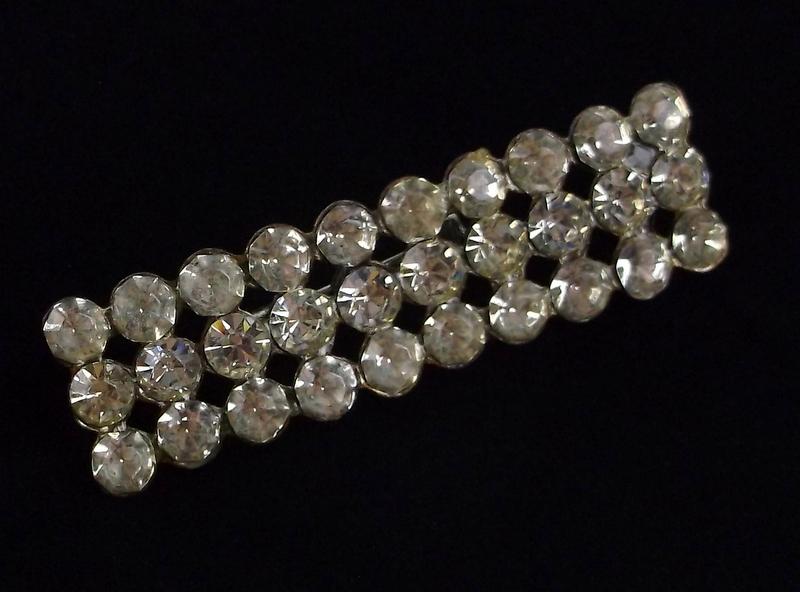Mint Vintage 1930s Art Deco Rhinestone Long Brooch (1 of 3)