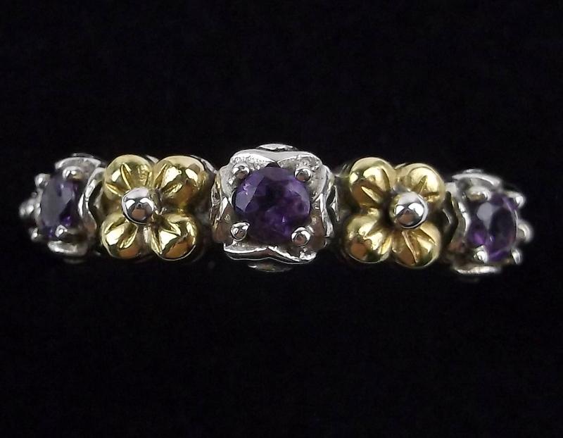 New Barbara Bixby Sterling 18kt Gold Amethyst Ring 10 (1 of 3)